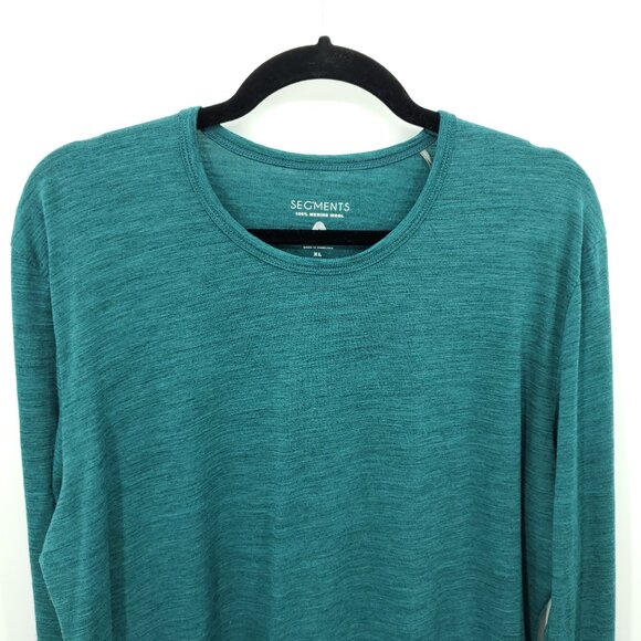 Seg'ments 100% Merino Wool Crew Neck Long Sleeve Base Layer Top XL Teal/Blue - Picture 4 of 14